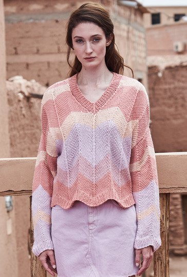 Strickanleitung: Cropped Shirt in zarten Frühlingsfarben