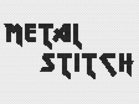 Kreuzstichvorlage Alphabet "Metal Stitch", für individuelle Stickereien,PDF