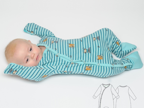 Baby Footless Romper DAVID PDF Sewing Pattern 0m–4y