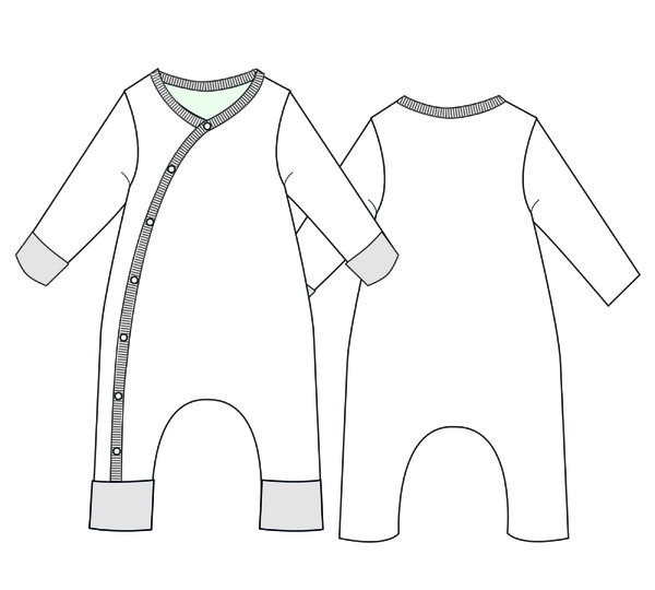 Schnittmuster Baby-Strampler DAVID – Nähanleitung Gr. 50/56–98/104