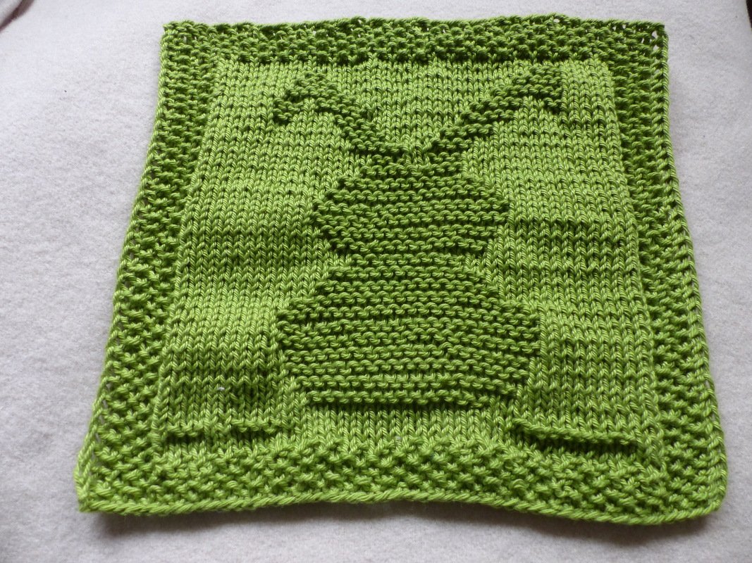 Strickanleitung Spültuch Hase in der Wiese