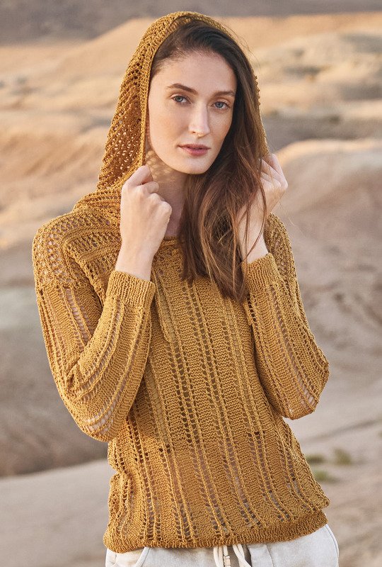 Strickanleitung: Kapuzenpulli mit transparenten Lochstreifen - Bild 4