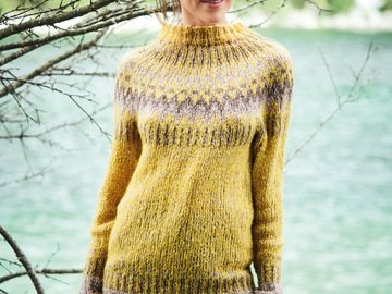 Strickanleitung: Pulli mit Rundpasse im Jacquardmuster