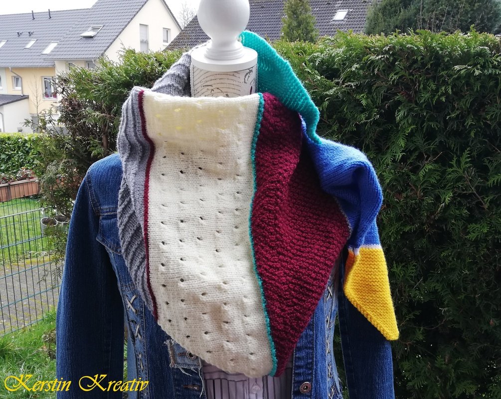 Strickanleitung Sommertuch Kunterbuntidreieck