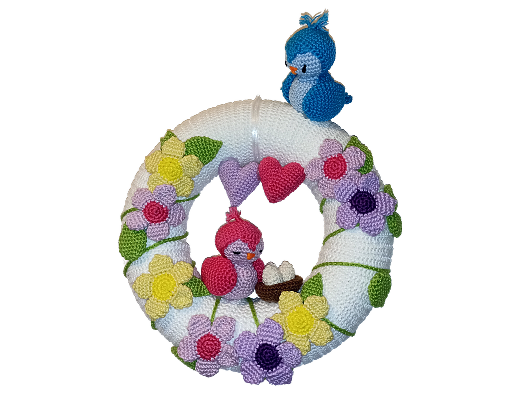 Crochet door wreath with spring flowers - perfect DIY home decor for Easter - Image 2