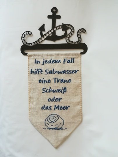 Kreuzstichvorlage "Das Meer" , PDF Download für ein maritimes Stickbild