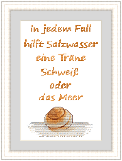 Kreuzstichvorlage "Das Meer" , PDF Download für ein maritimes Stickbild