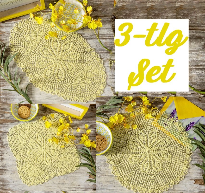 Gelber Häkeltraum 3tlg