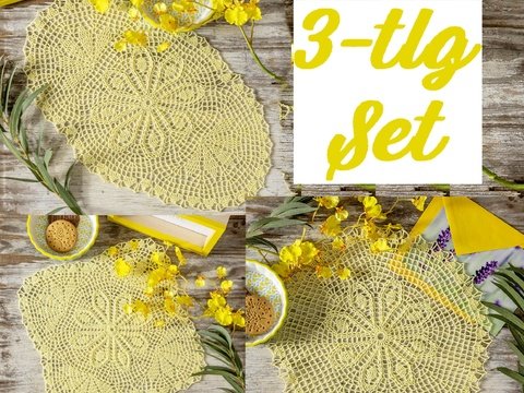 Gelber Häkeltraum 3tlg
