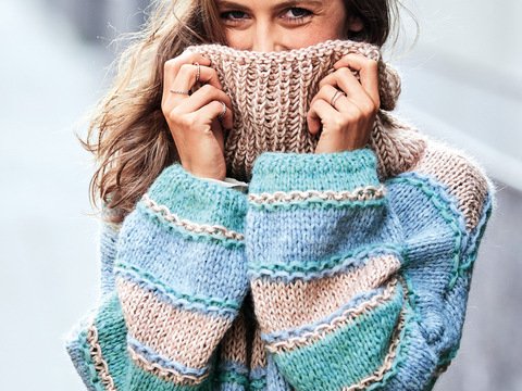 Strickanleitung: Dreifarbiger Oversizepulli