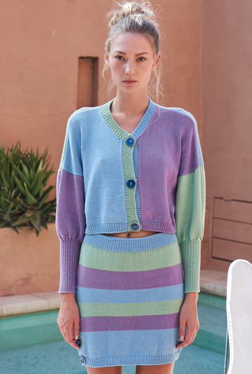 Strickanleitung: Dreamteam: Jacke und Rock mit Colorblocks
