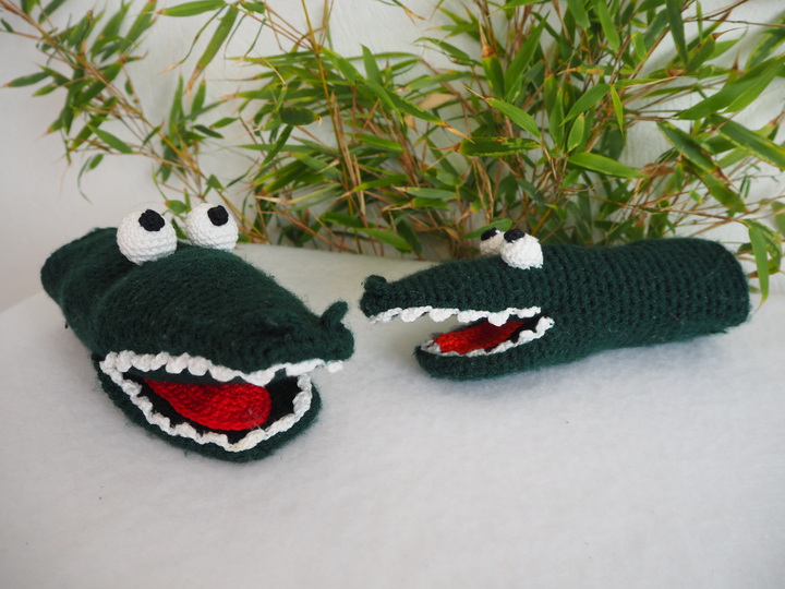 Handpuppe Krokodil Schnappi klein & groß – von Häkelini