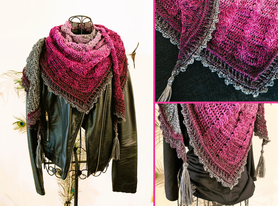 Crochet Pattern Flat Triangular Scarf "Dione"