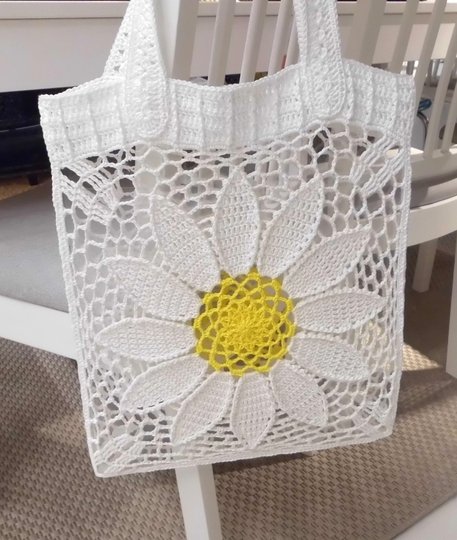 Bag Shopper market tote bag Large Flower - decorative and versatile