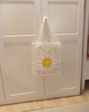 Tasche Shopper Einkaufsnetz Große Blume - dekorativ und vielseitig