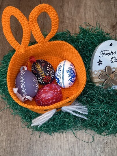 Häkelanleitung für ein Osterkörbchen