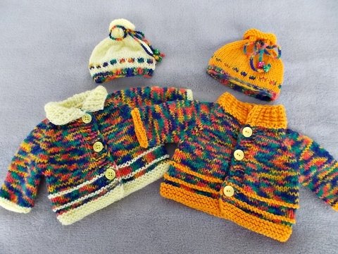 Puppen-Jacke mit Mütze - Größe 35-40 cm - Strickanleitung