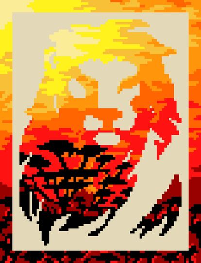 Häkelmuster * LÖWE * Grafik für C2C Decke