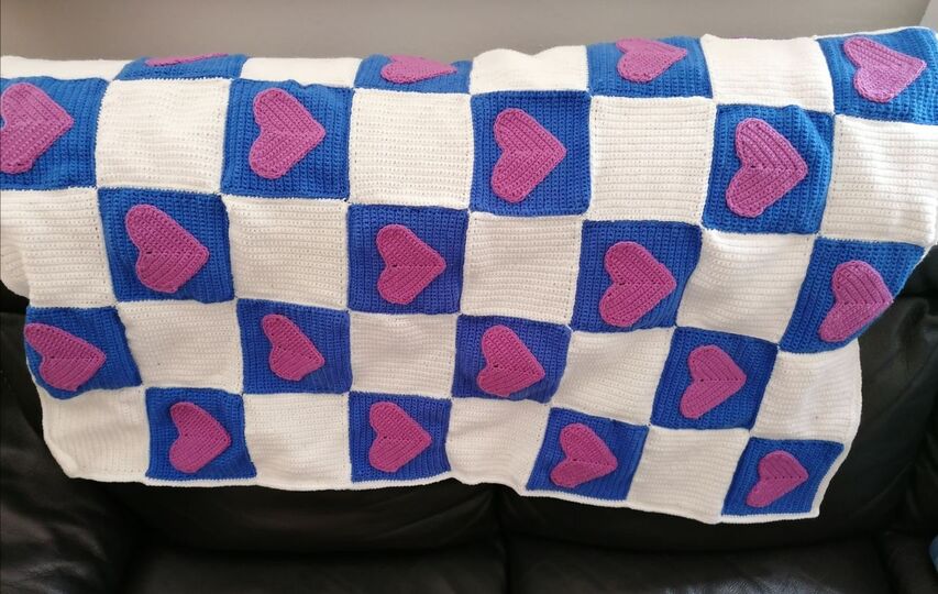 Anleitung Babydecke mit Herz