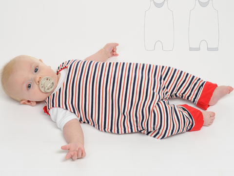 sewing pattern baby romper LEO photo tutorial 0m/1m–18m/2y