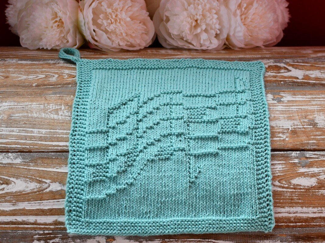 Knitting Pattern Dishcloth / Washcloth "Love for Music" - easy