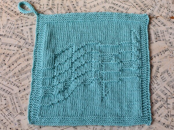 Knitting Pattern Dishcloth / Washcloth "Love for Music" - easy