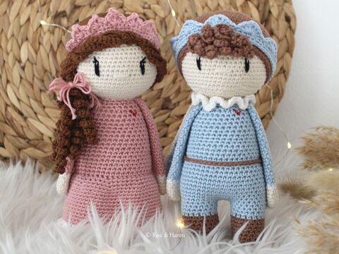 Häkelanleitung Set Prinzessin Leonora & Prinz Leon