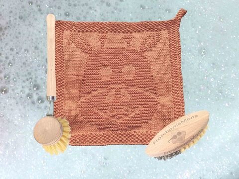 Giraffen Spültuch Waschlappen „Giraffe Josi“ Strickanleitung Deckchen Spüli