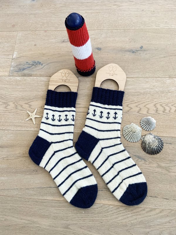 Maritime Socken mit Anker Gr. 37