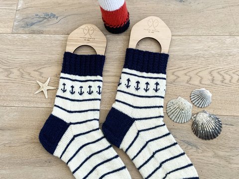 Maritime Socken mit Anker Gr. 37