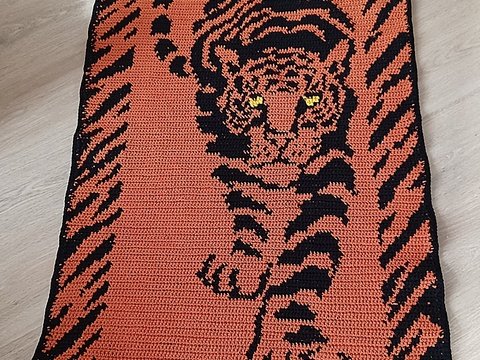 Häkelanleitung Teppich "The lurking Tiger"