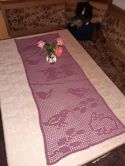 Tischläufer Frühling "Frühlingszeit" Häkelanleitung