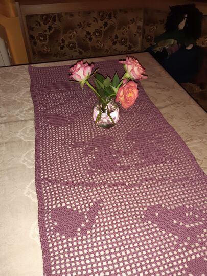 Tischläufer Frühling "Frühlingszeit" Häkelanleitung