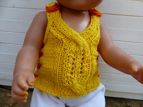 Strickanleitung  Puppenpullover für Größe 43 cm