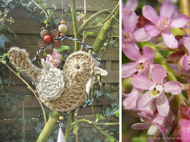 Vogel häkeln - Artländer Piepmatz, Deko, Applikation, Windspiel, Hänger