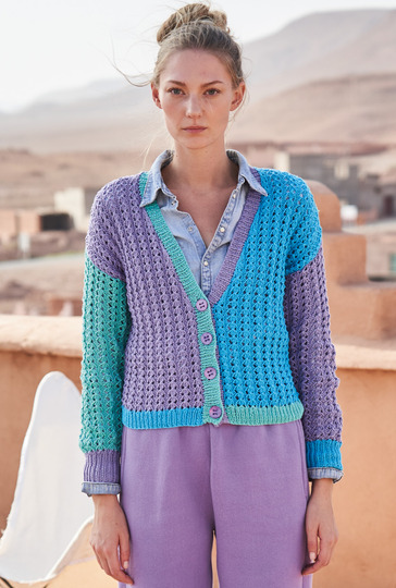Strickanleitung: Lässiger Cardigan in drei Farben