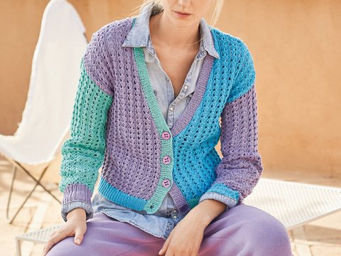 Strickanleitung: Lässiger Cardigan in drei Farben