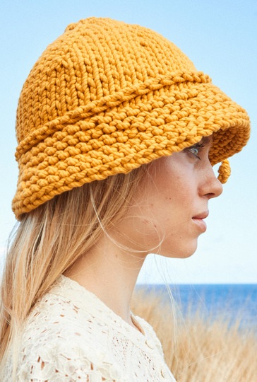 Strickanleitung: Fröhlicher Sonnenhut in Gelb