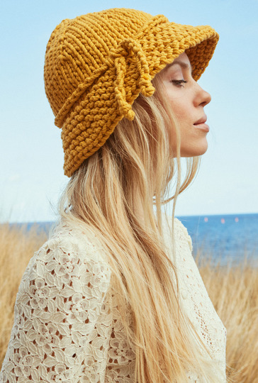 Strickanleitung: Fröhlicher Sonnenhut in Gelb