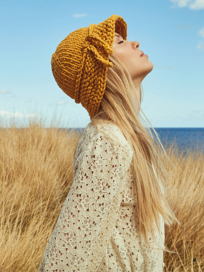 Strickanleitung: Fröhlicher Sonnenhut in Gelb