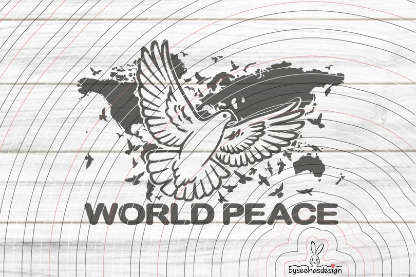 World Peace Plotterdatei SVG DXF