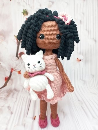 Crochet pattern doll Amigurumi doll Layla and Cat English,Français,Español