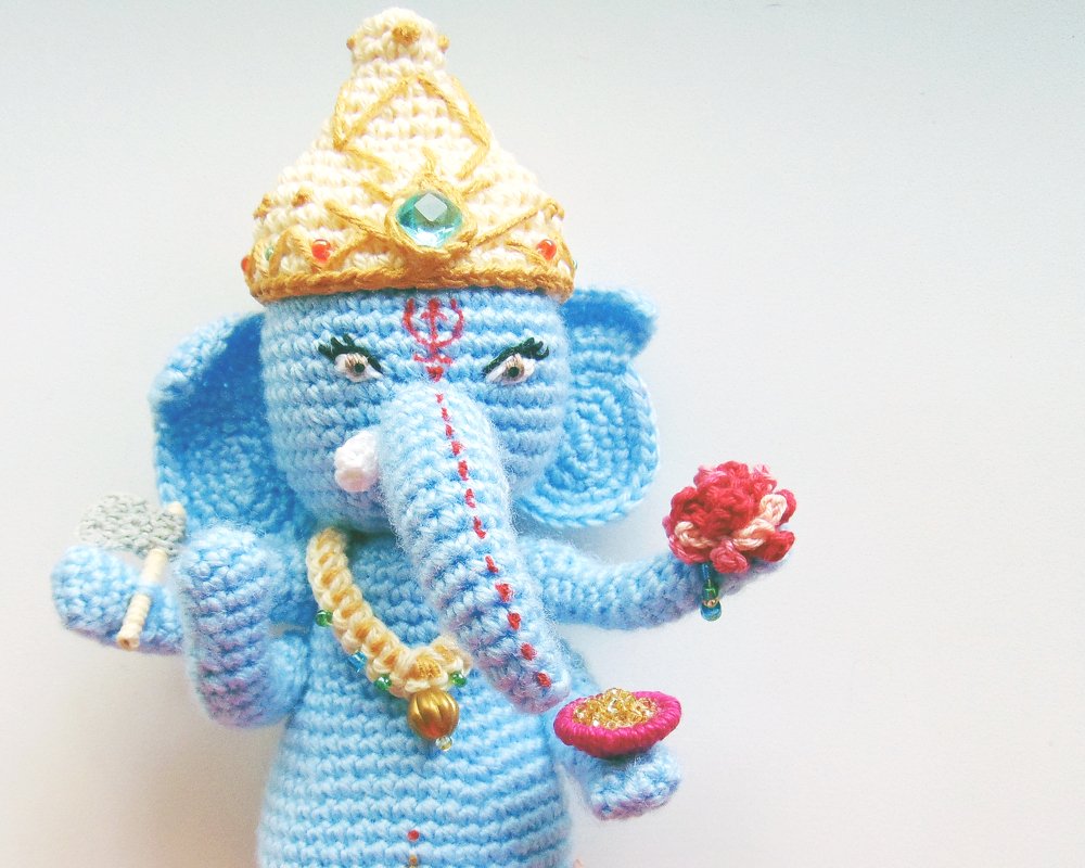 Lord Ganesha Indian Elephant PDF Crochet Doll Pattern
