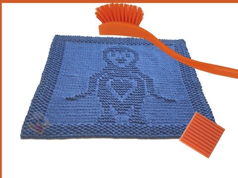 Spültuch Waschlappen „ Pinguin Philipp “ stricken einfache Strickanleitung