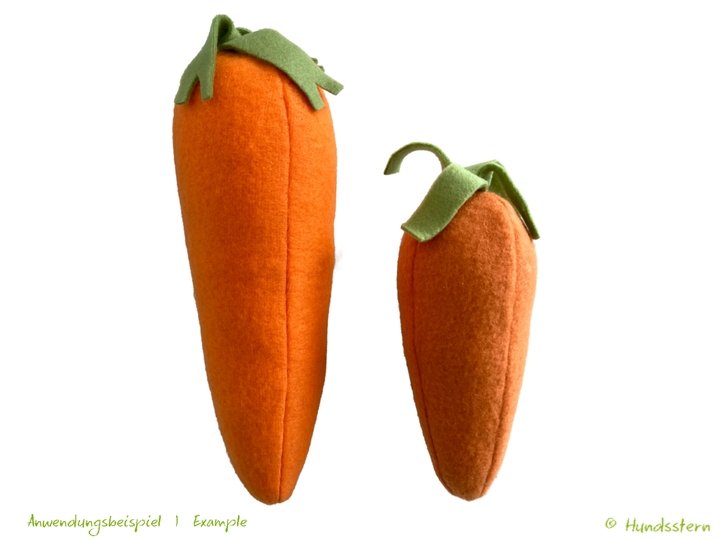 CARROT Dog Toy, 2 sizes, sewing pattern
