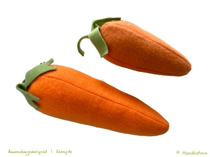 CARROT Dog Toy, 2 sizes, sewing pattern