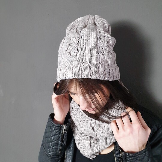 199 Strickanleitung Set Schlauchschal Beanie Johanna