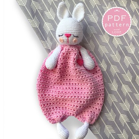 Comforter Crochet Baby Rattle Lovey Pattern Security blanket Crochet PATTERN Baby Lovey Toy