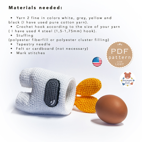 Easter egg holder Crochet Pattern, Amigurumi Astronaut Crewmate, UFO Impost