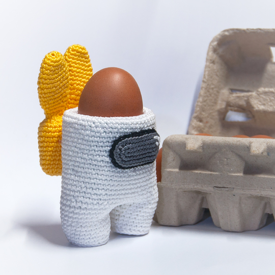 Easter egg holder Crochet Pattern, Amigurumi Astronaut Crewmate, UFO Impost
